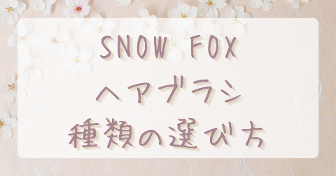 【種類選び】SNOW FOX(スノーフォックス)ブラシはどれがいい？各モデルの特徴とおすすめな人